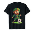 St Patricks Day Soccer Player Soccer T-Shirt - Custom Art Print for Adults
