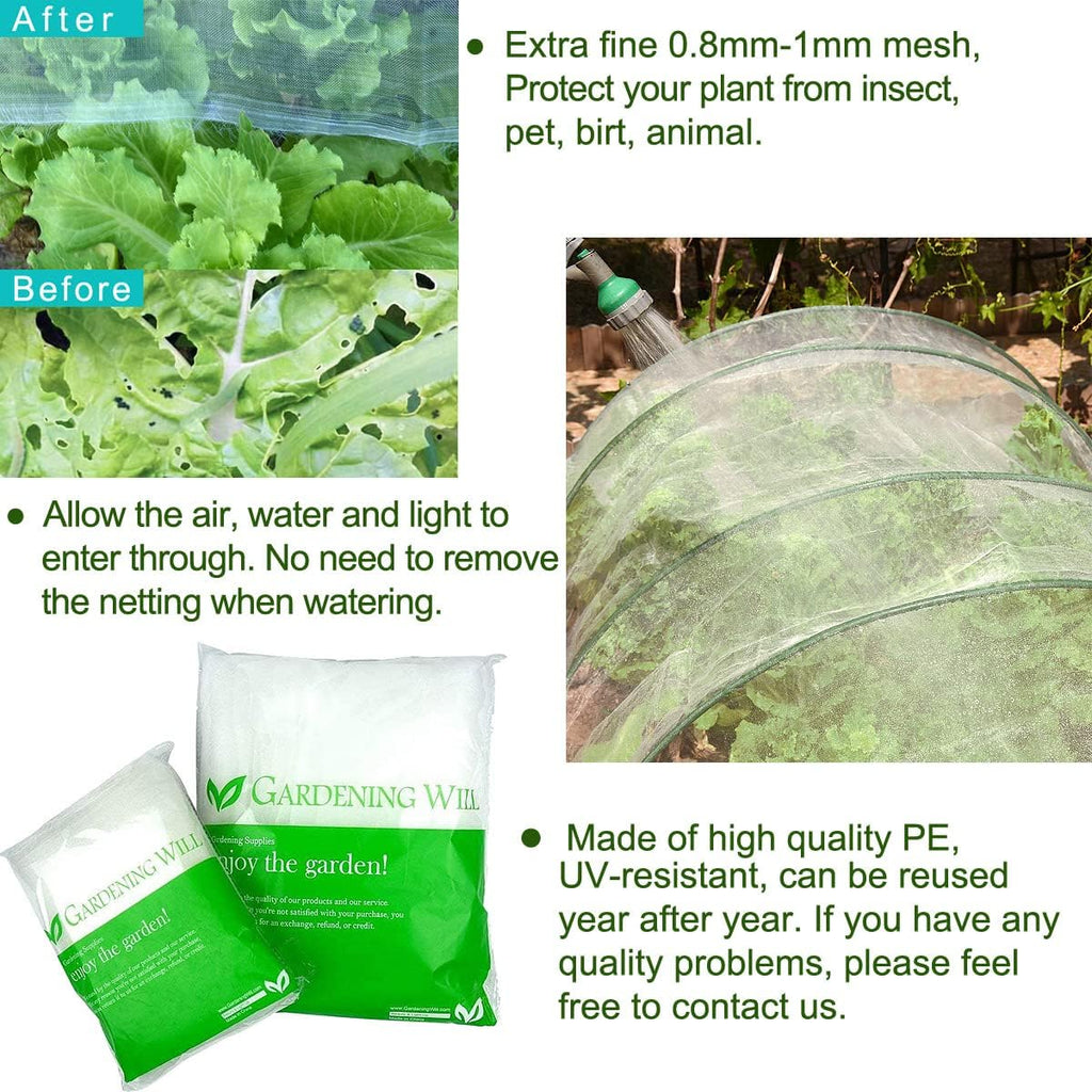 4Ft x 10Ft Mosquito Bug Insect Bird Fine Mesh Net Barrier Hunting Blind Garden Screen Netting for Protect Your Plant Fruits Flower