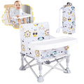 Portable Booster Seat, Toddler Baby Seat with Tray for Dining Table Compact Floor Chair for Camping Lawn Beach Babies Travel 6-36 Months
