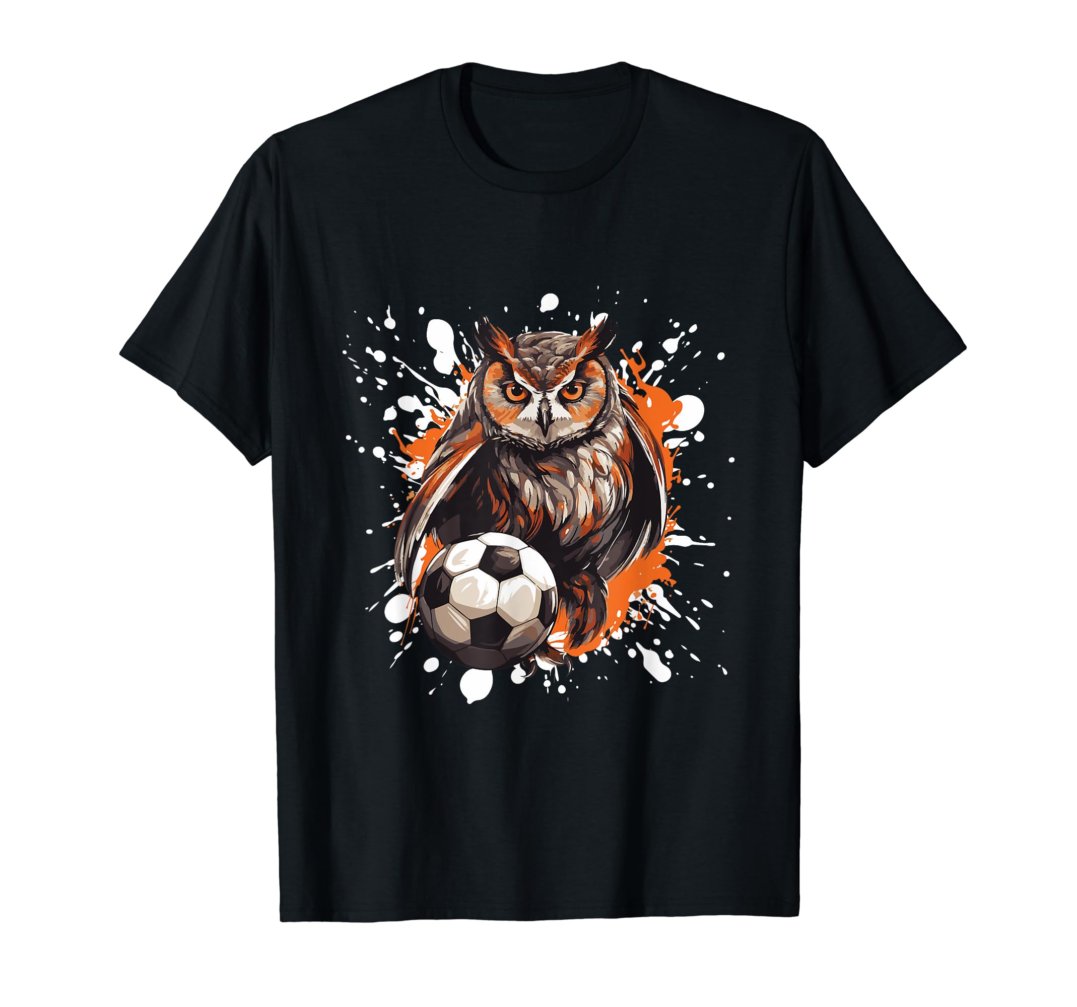 Owl Playing Soccer Funny Animal T-Shirt - Minimalist Print Men Women
