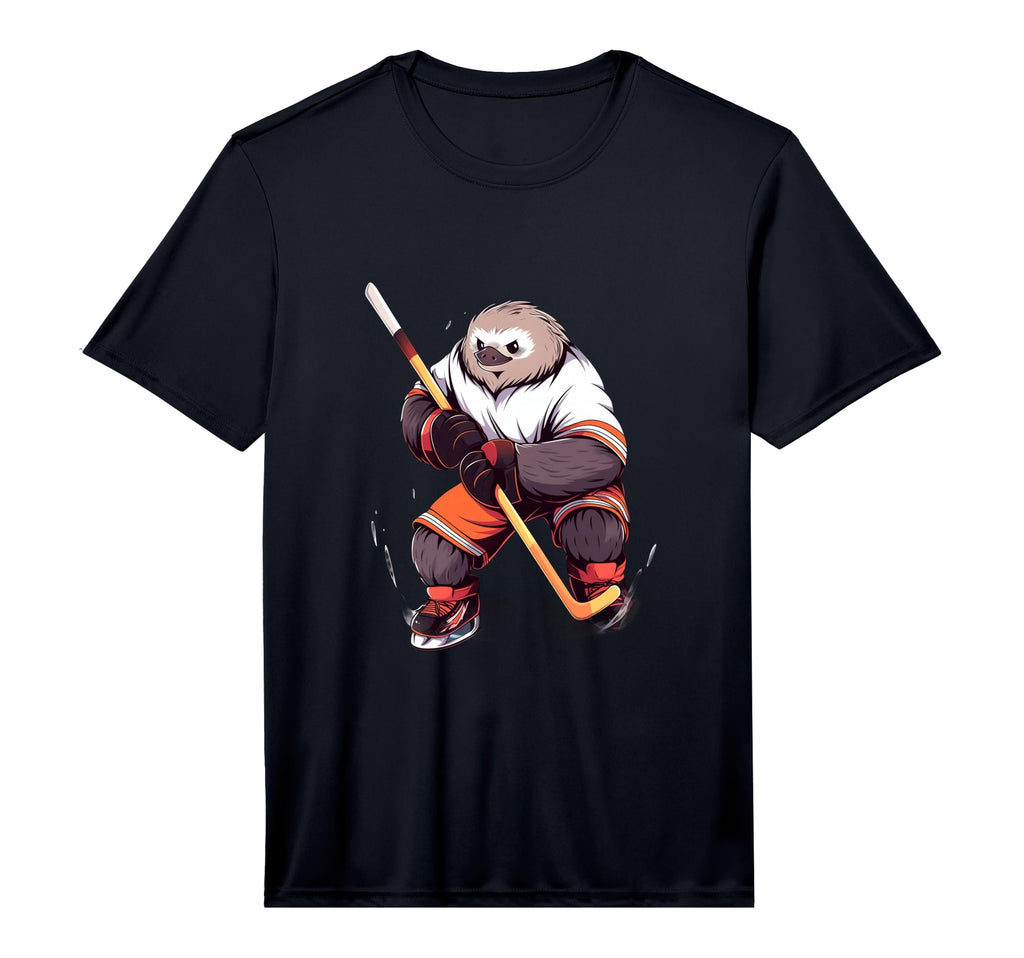 Sloth Ice Hockey Player Hockey T-Shirt - Casual Everyday Wear for Adults