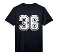Number 36 White Sports Team Distressed T-Shirt - Graphic Print Unisex