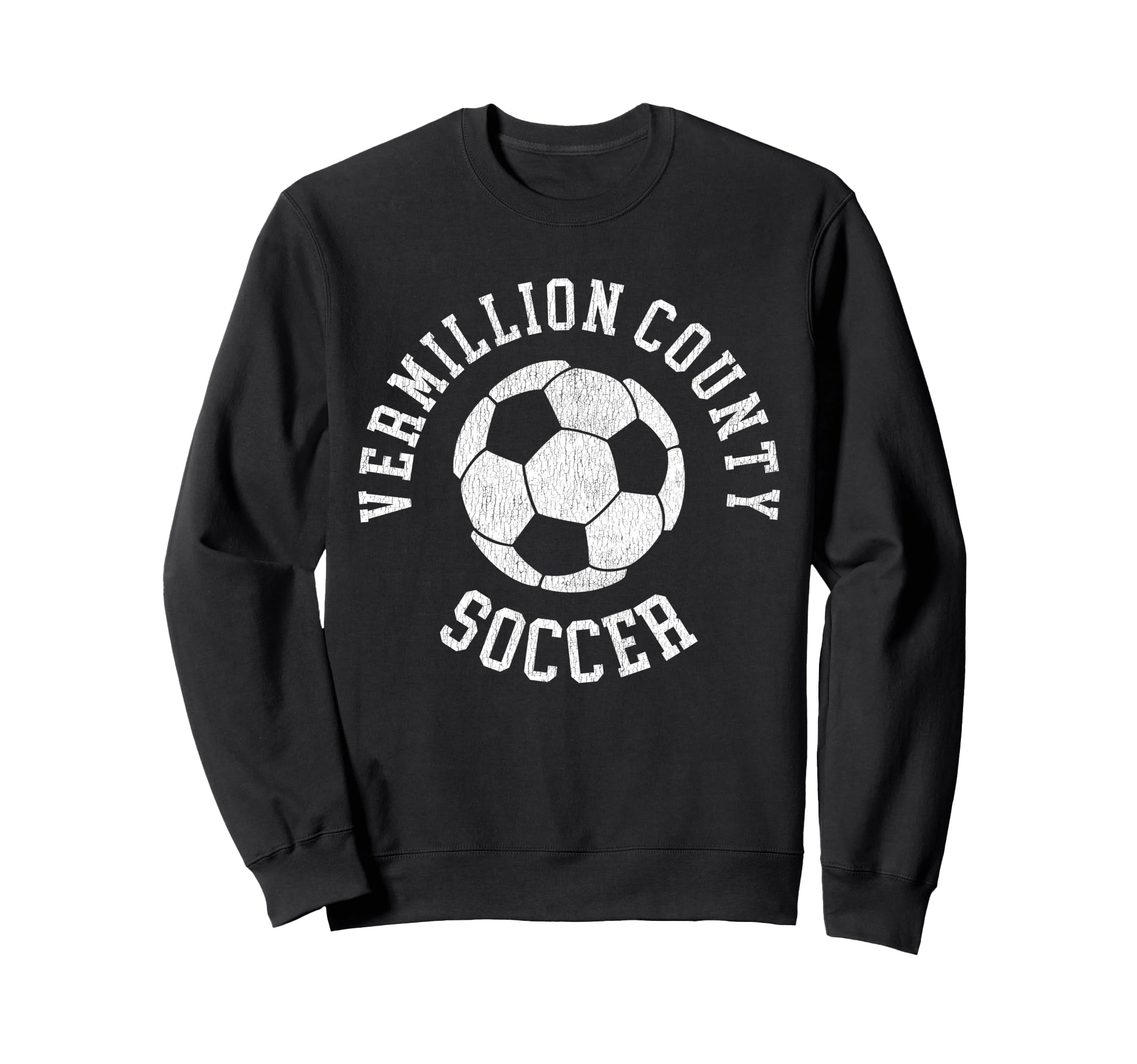 Vermillion County Soccer Distressed Sweatshirt - Unique Graphic Men Women