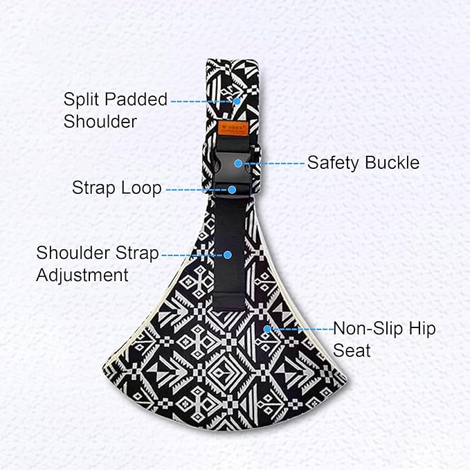 Baby Sling Carrier Newborn to Toddler Adjustable One-Shoulder Design with Hip Seat Support, Labor-Saving Baby Wraps Carrier 10-30 lbs(Pale Leopard Print)