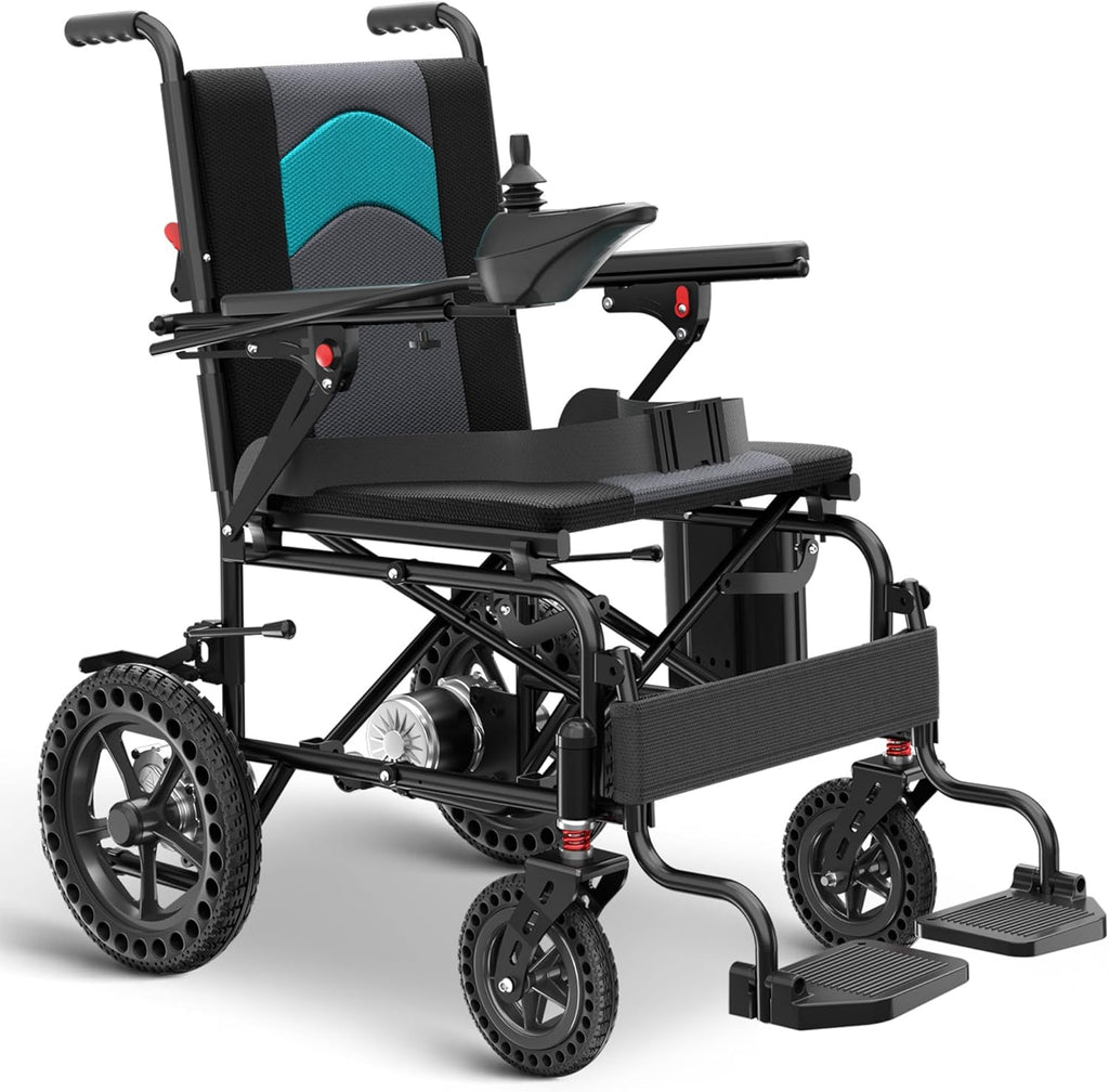 Lightweight Foldable Electric Wheelchair, Only 40lbs,Electric Wheelchairs for Adults, All Terrain Motorized Wheelchair for Seniors, Airline Approval