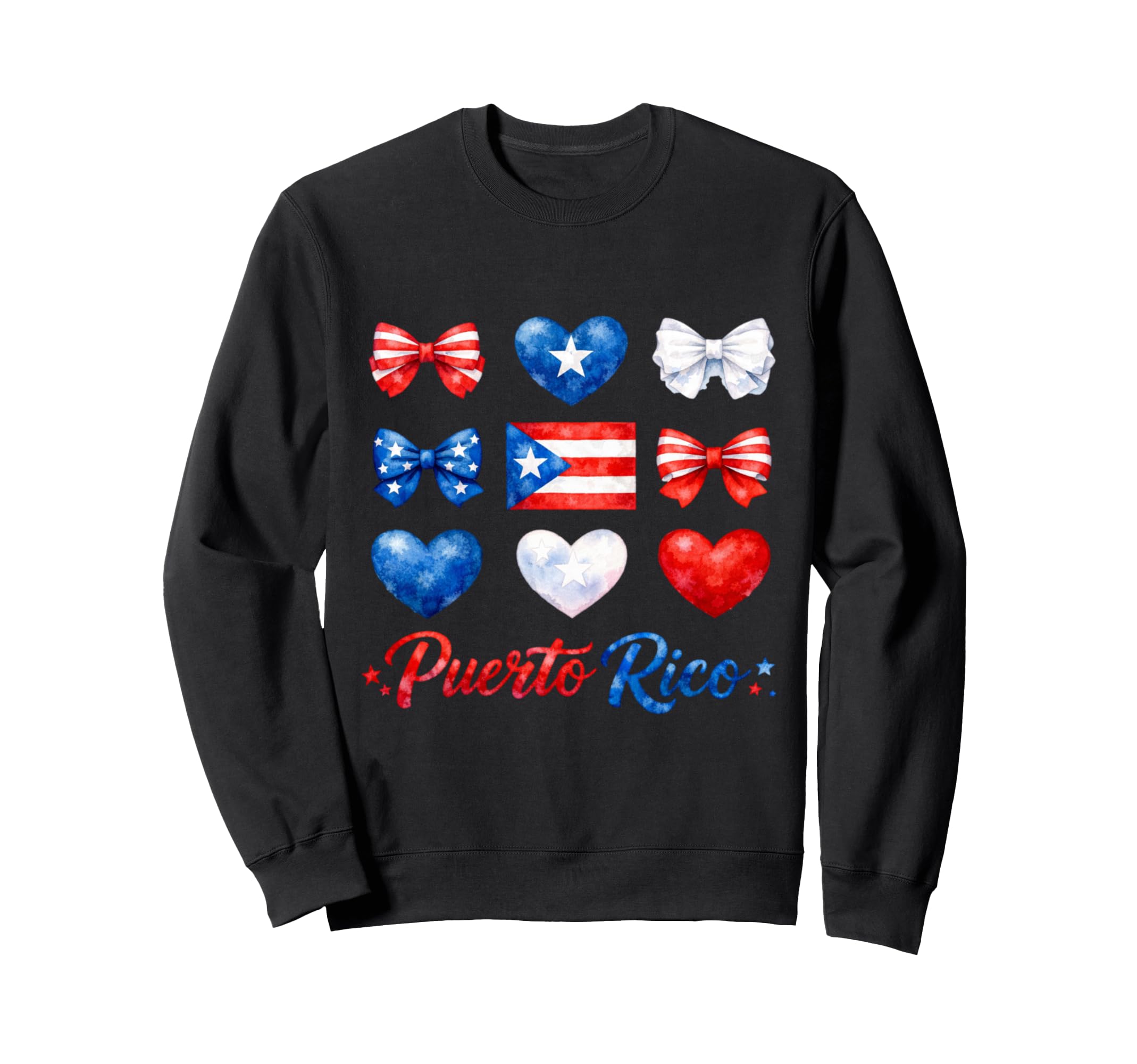 Puerto Rico Flag Soccer Lovers Coquette Sweatshirt - Novelty Apparel Unisex