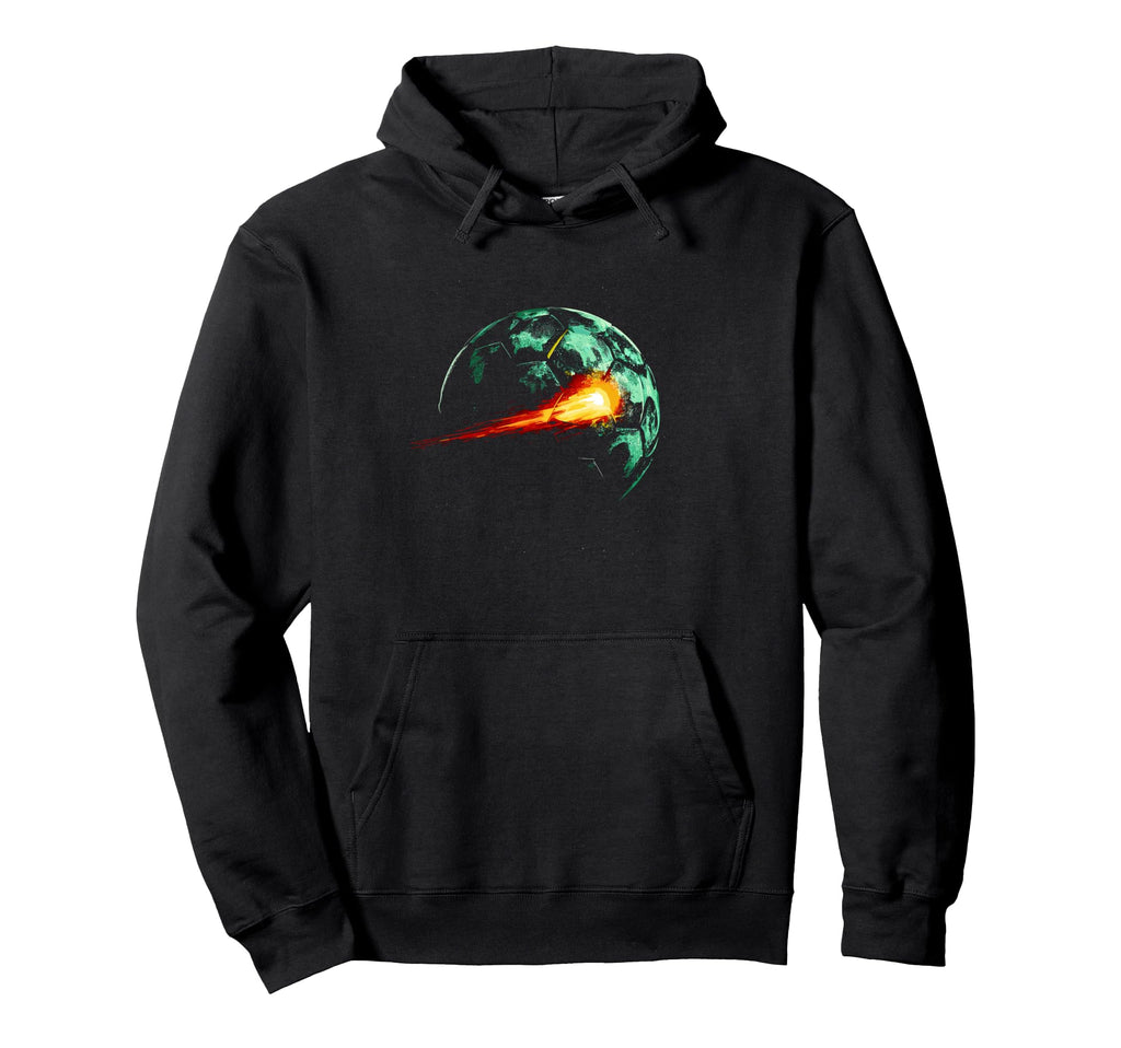 Blazing Soccer Ball Planet Soccer Hoodie - Unique Graphic Men Women