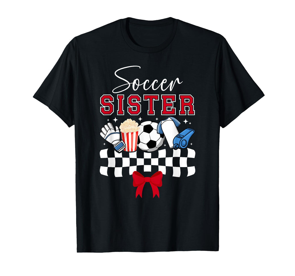 Soccer Sister Coquette Soccer T-Shirt - Casual Everyday Wear for Adults