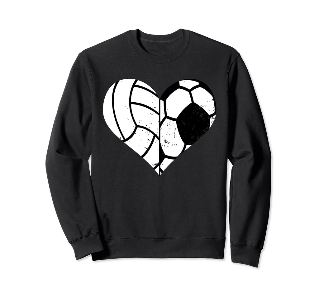 Soccer Volleyball Heart Funny Sweatshirt - Casual Everyday Wear Men Women