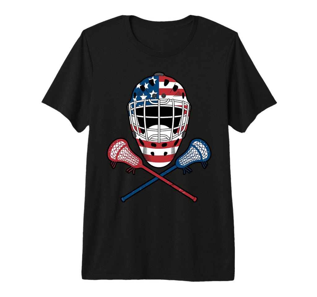 Patriotic Lacrosse Goalie Lax T-Shirt - Streetwear Style Men Women
