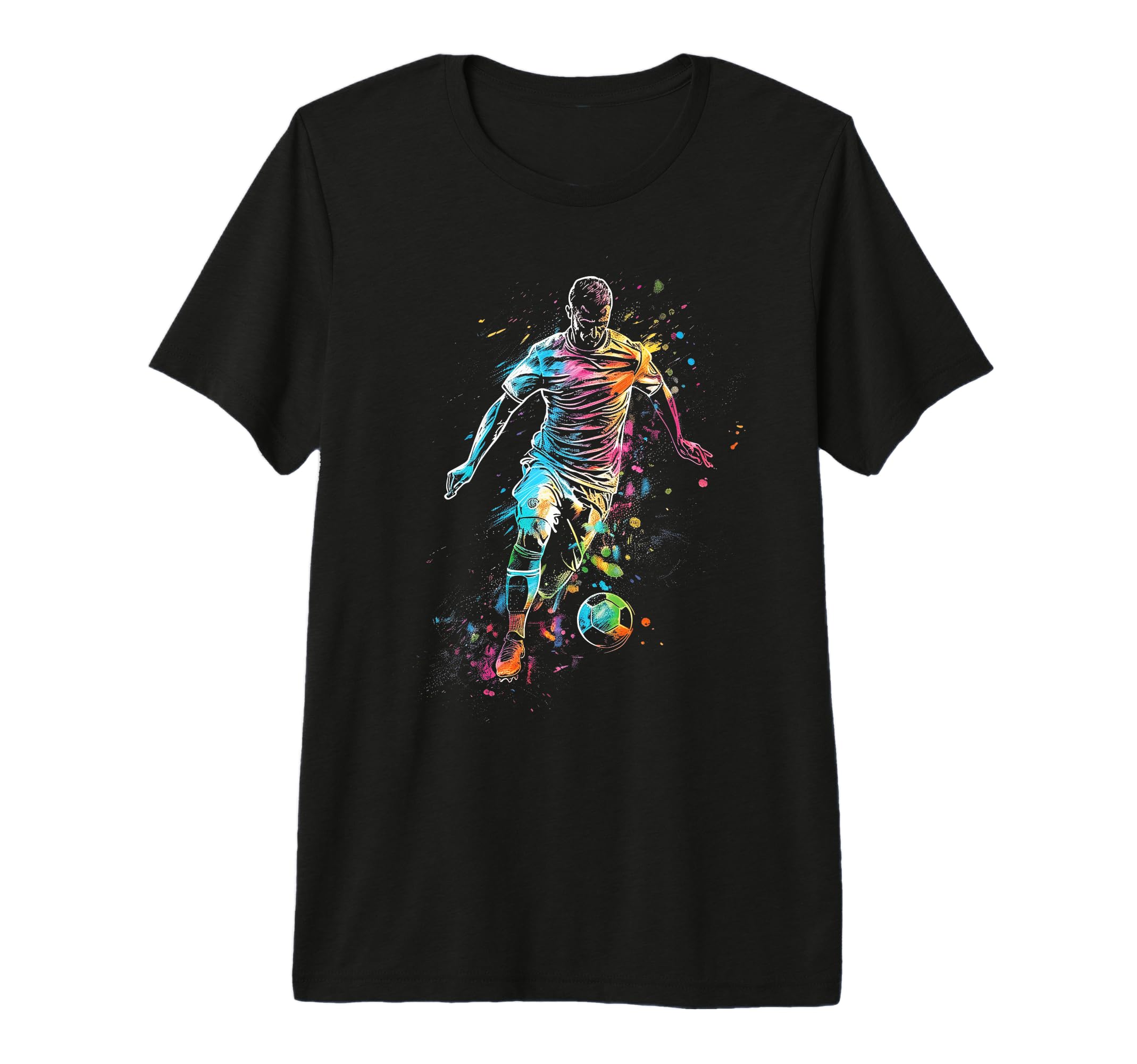 Soccer Player Tri Blend T-Shirt - Minimalist Print for Adults