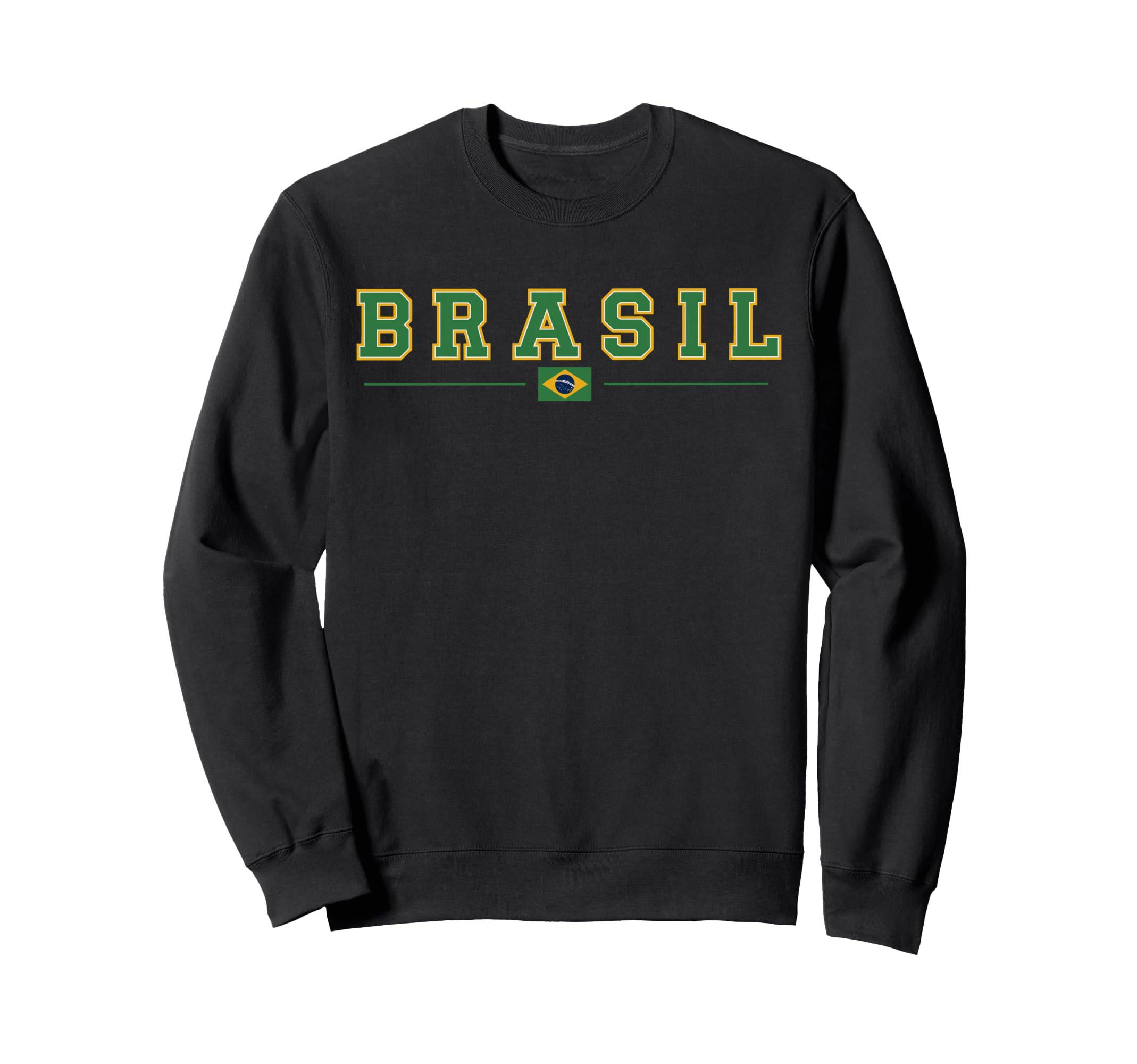 Brasil College Flag Brazil Lettering Sweatshirt - Novelty Apparel Unisex