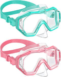 W WSTOO Kids Swim Goggles with Nose Cover,Snorkel Diving Swimming Mask for Youth 5-15,HD 3-Window Wide Vision Anti-Shattered Lens Anti-Fog&Leak