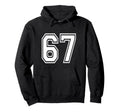 Number 67 Numbered Uniform Sports Hoodie - Novelty Apparel for Adults