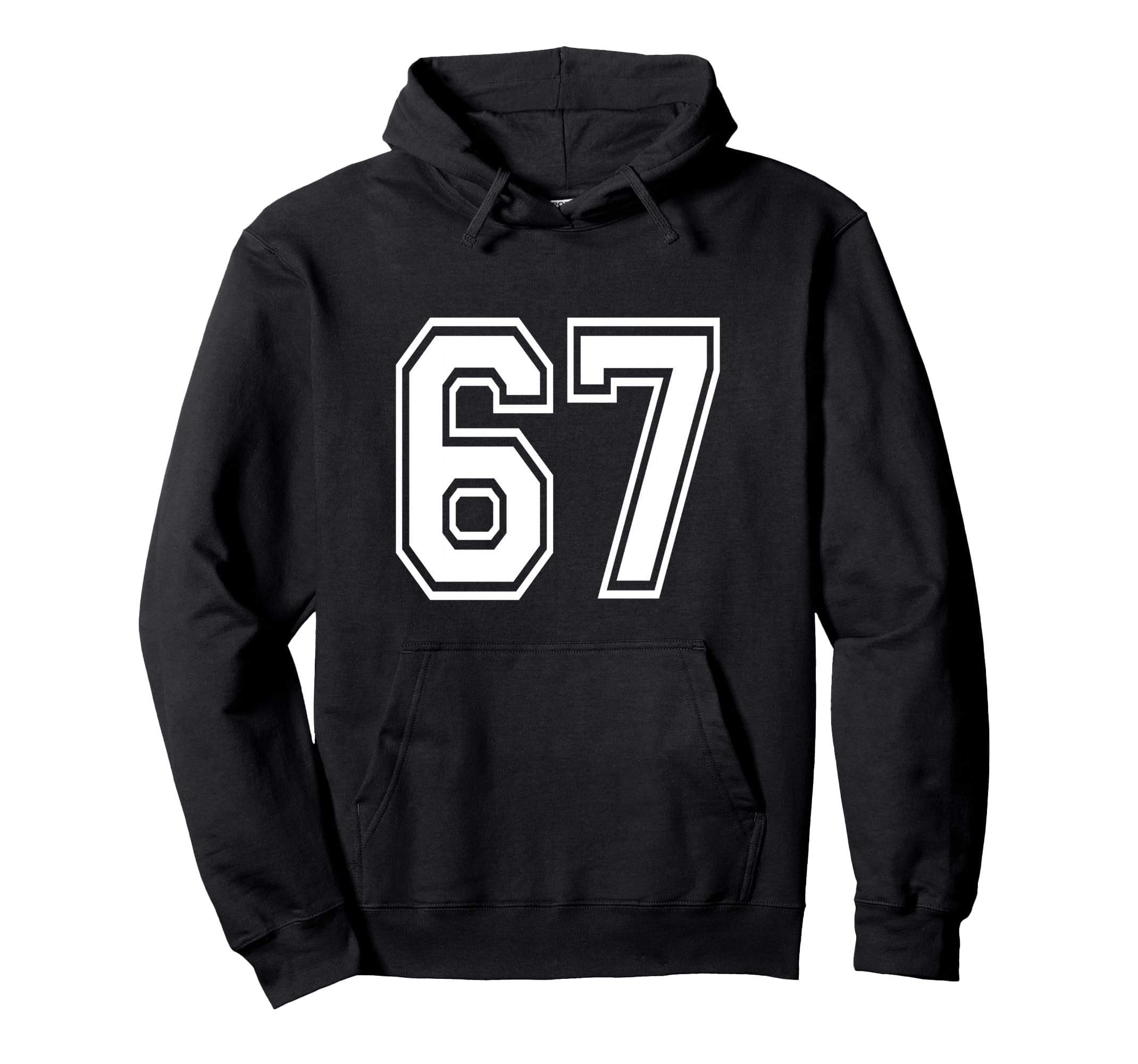 Number 67 Numbered Uniform Sports Hoodie - Novelty Apparel for Adults