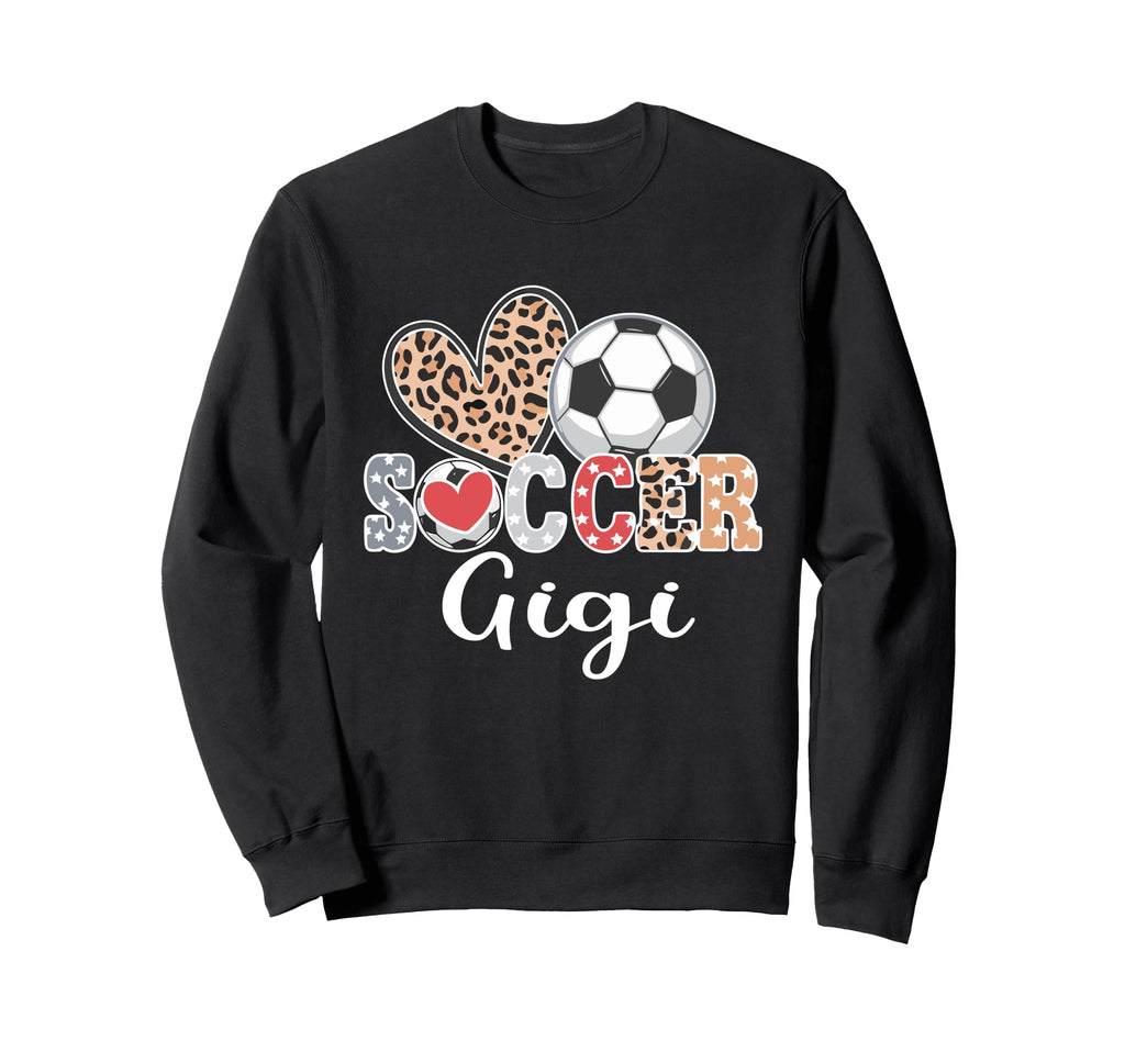 Soccer Gigi Leopard Heart Sweatshirt - Casual Everyday Wear Men Women