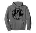 Soccer Peace Sign V Fingers Ball Hoodie - Unique Graphic for Adults