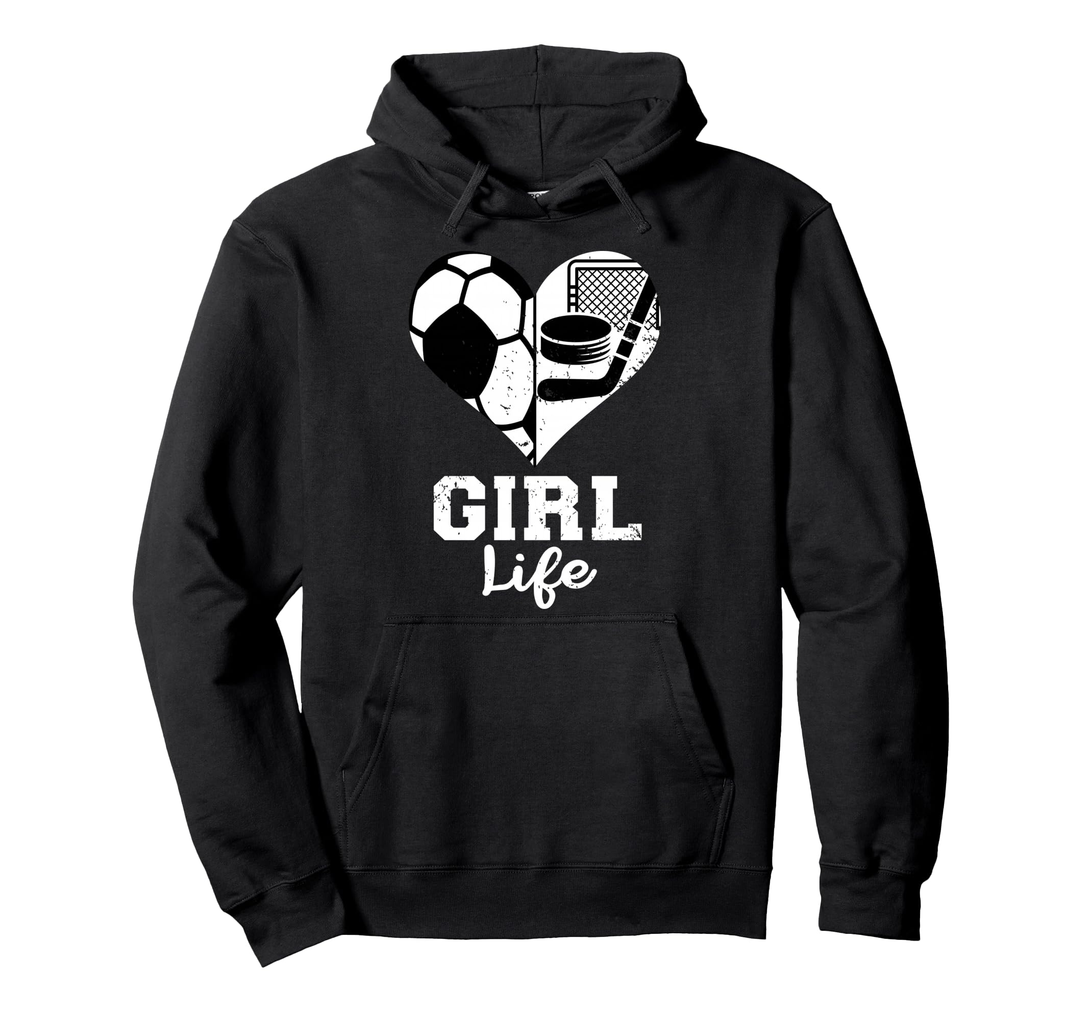 Life Heart Funny Soccer Hockey Hoodie - Minimalist Print Unisex