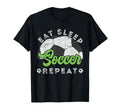 Eat Sleep Soccer Repeat Distressed T-Shirt - Minimalist Print Unisex