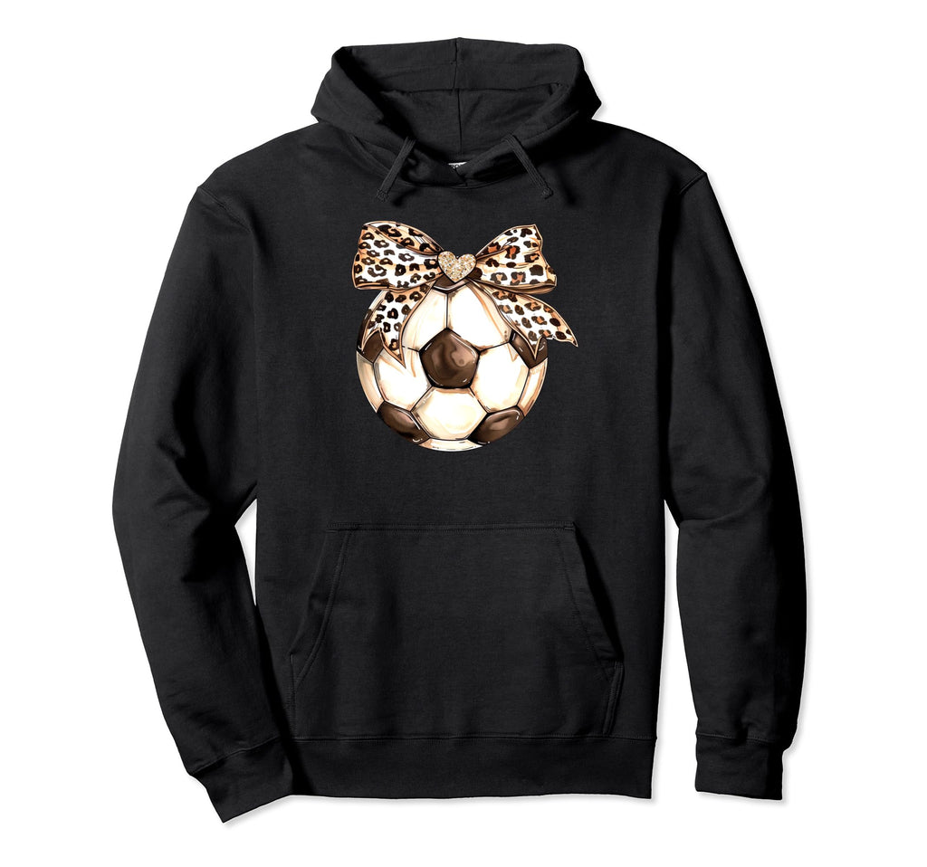 Leopard Ribbon Bow Soccer Football Fan Hoodie - Streetwear Style Unisex