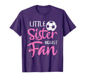 Little Sister Biggest Fan Soccer T-Shirt - Graphic Print for Adults