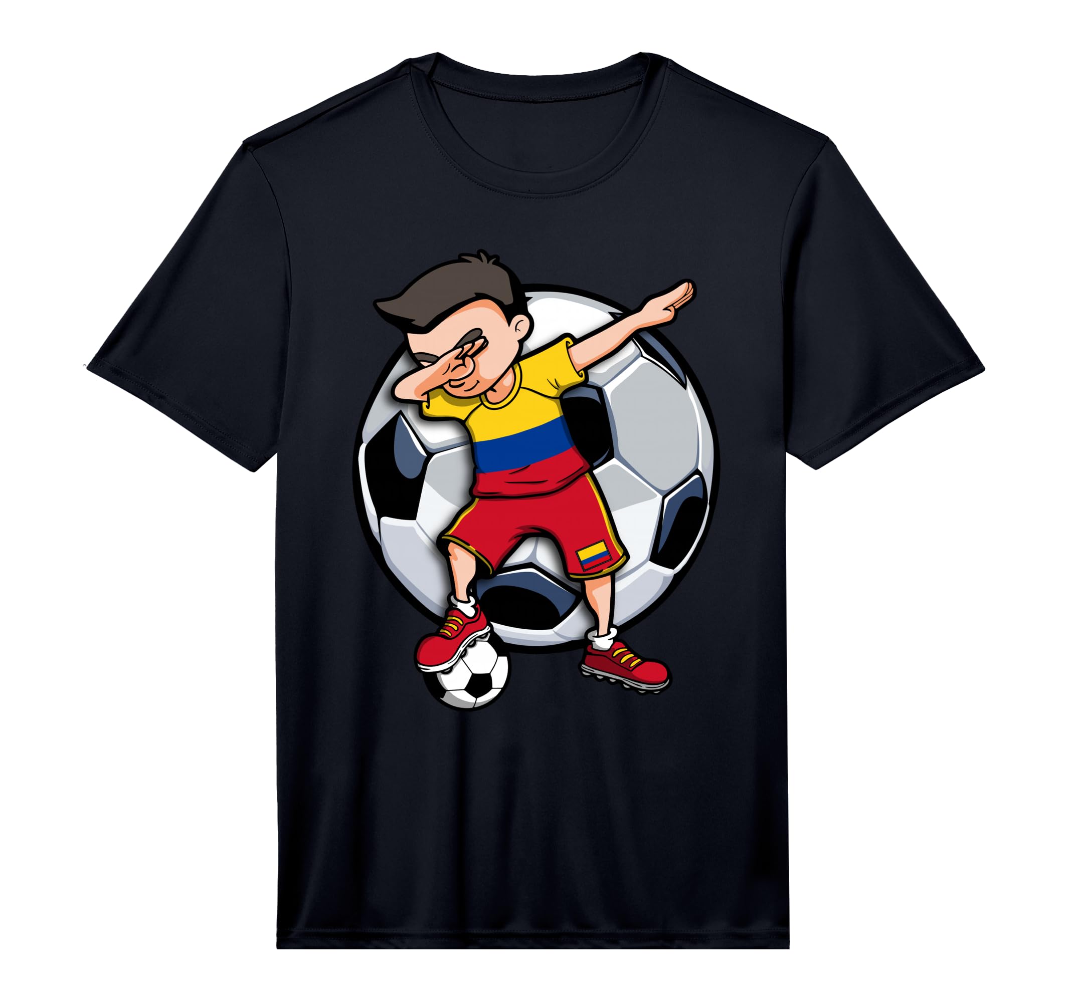 Dabbing Soccer Colombia Football Fans T-Shirt - Novelty Apparel Unisex
