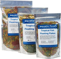 Aquatic Foods Inc. Tropical Fish Flakes, Mix of Krill, Color Enhancing, Spirulina Flakes for Cichlids, Angels, Tetras, Guppies, All Tropical Fish...WL…3-lbs Poly Bag