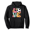 Groovy Soccer Love Soccer Lover Teens Hoodie - Novelty Apparel Unisex