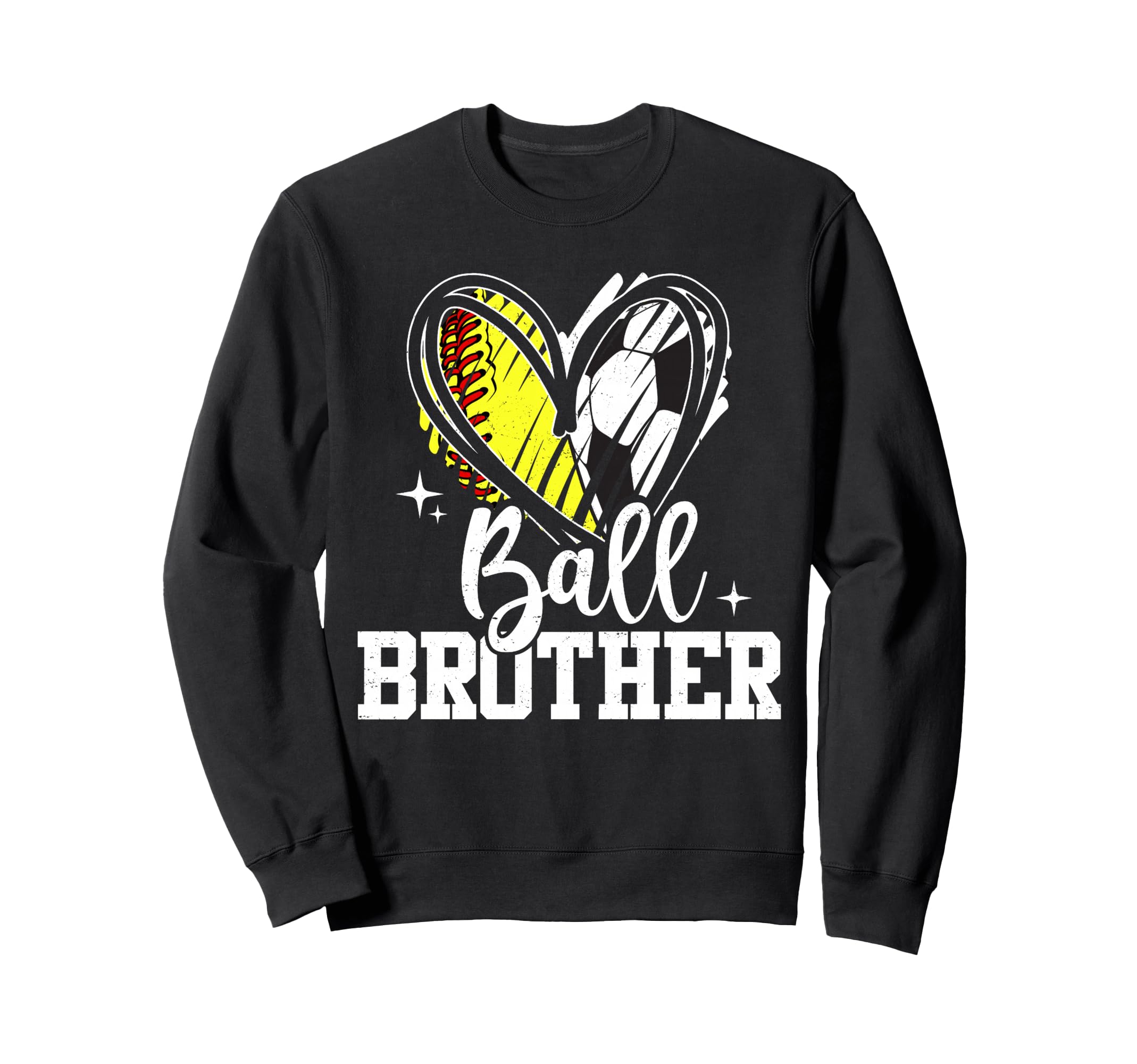 Ball Brother Softball Soccer Ball Sweatshirt - Unique Graphic Unisex