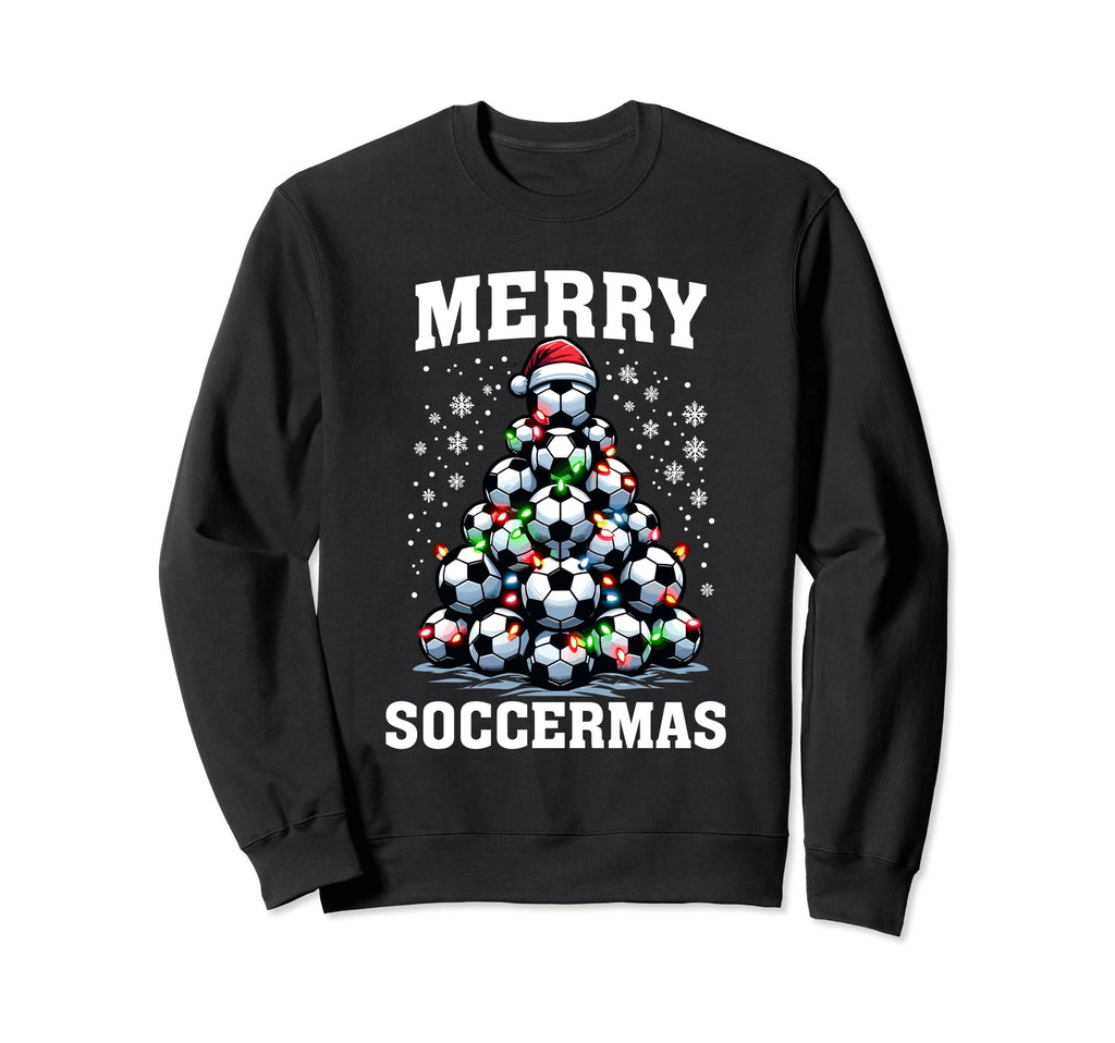 Merry Soccermas Funny Soccer Sweatshirt - Casual Everyday Wear Unisex