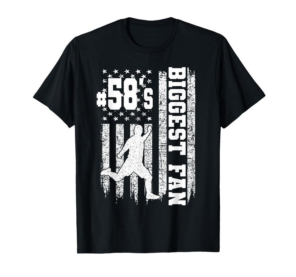 Soccer Biggest Fan Number 58 Proud T-Shirt - Novelty Apparel Unisex