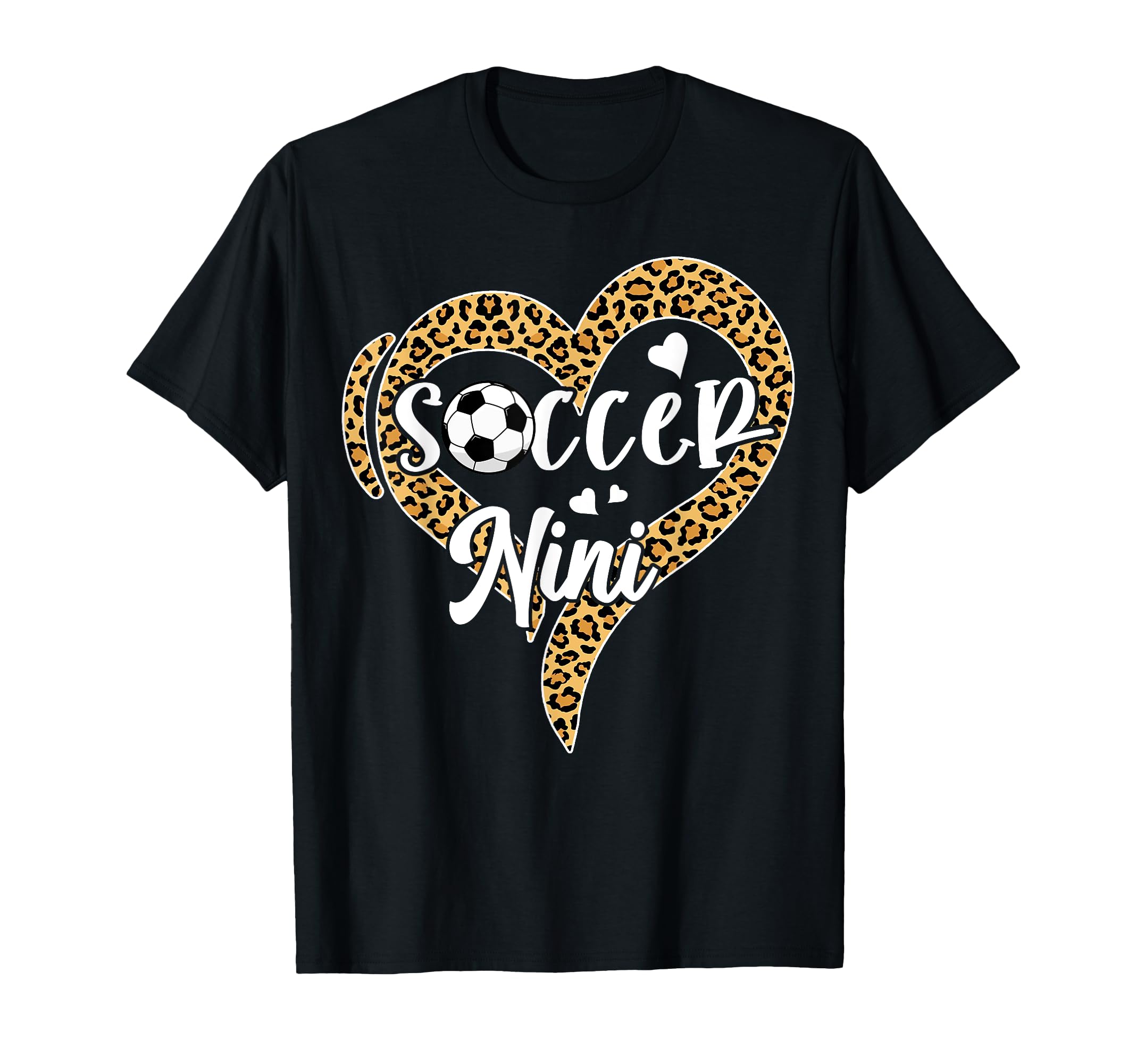 Soccer Nini Leopard Heart T-Shirt - Aesthetic Graphic for Adults