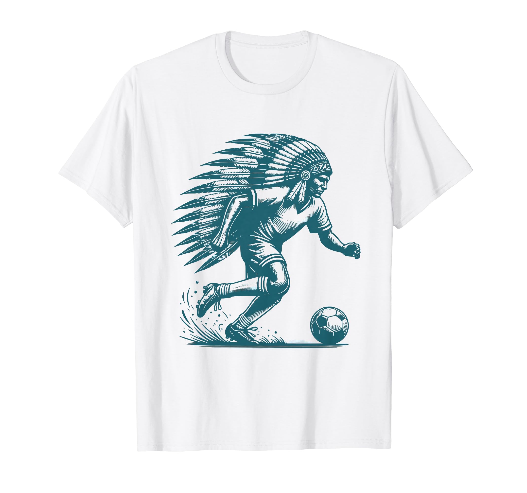 Funny Native American Player Soccer T-Shirt - Streetwear Style Unisex