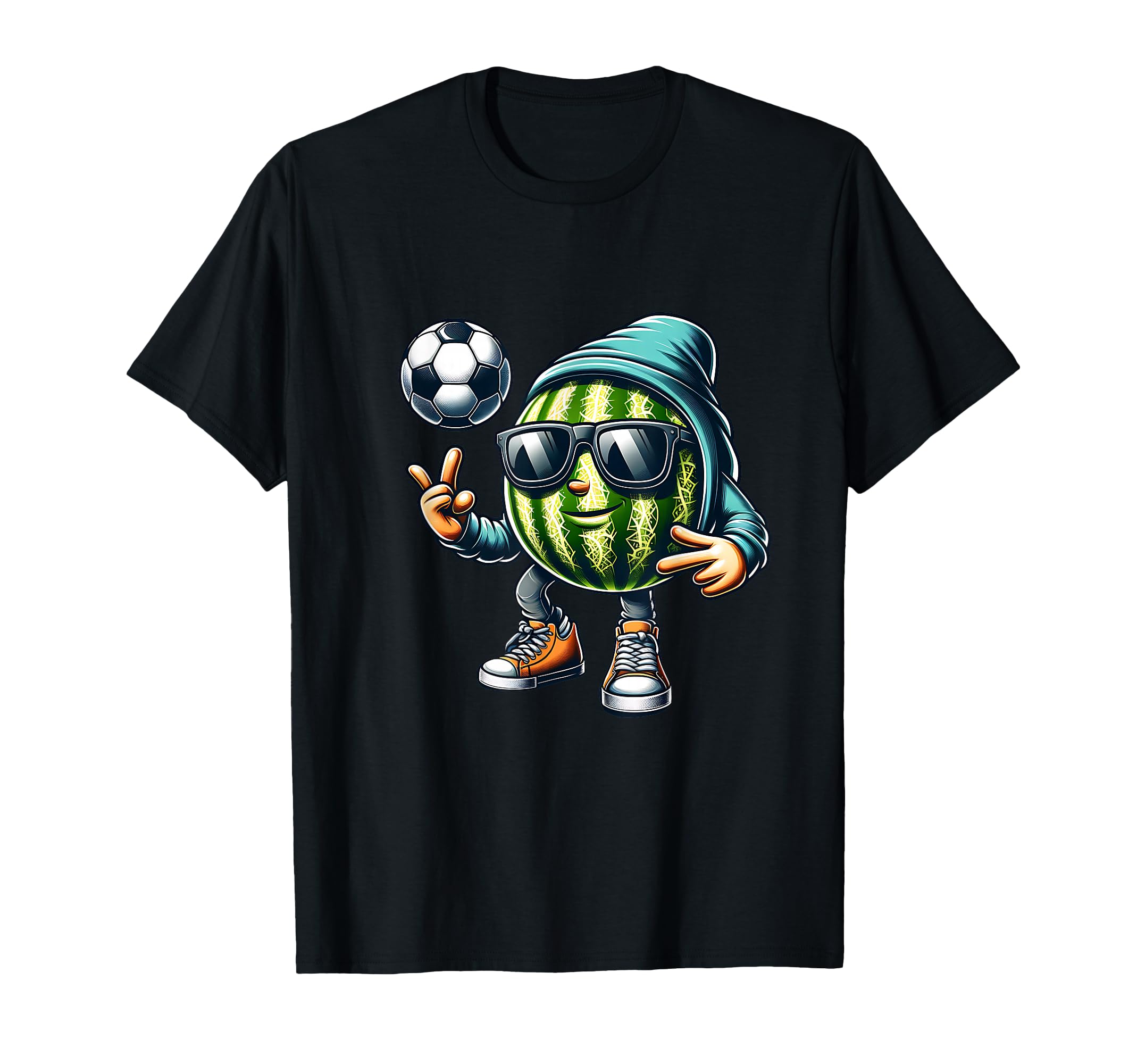 Soccer Melon Sunglasses Summer Vibes T-Shirt - Custom Art Print Unisex