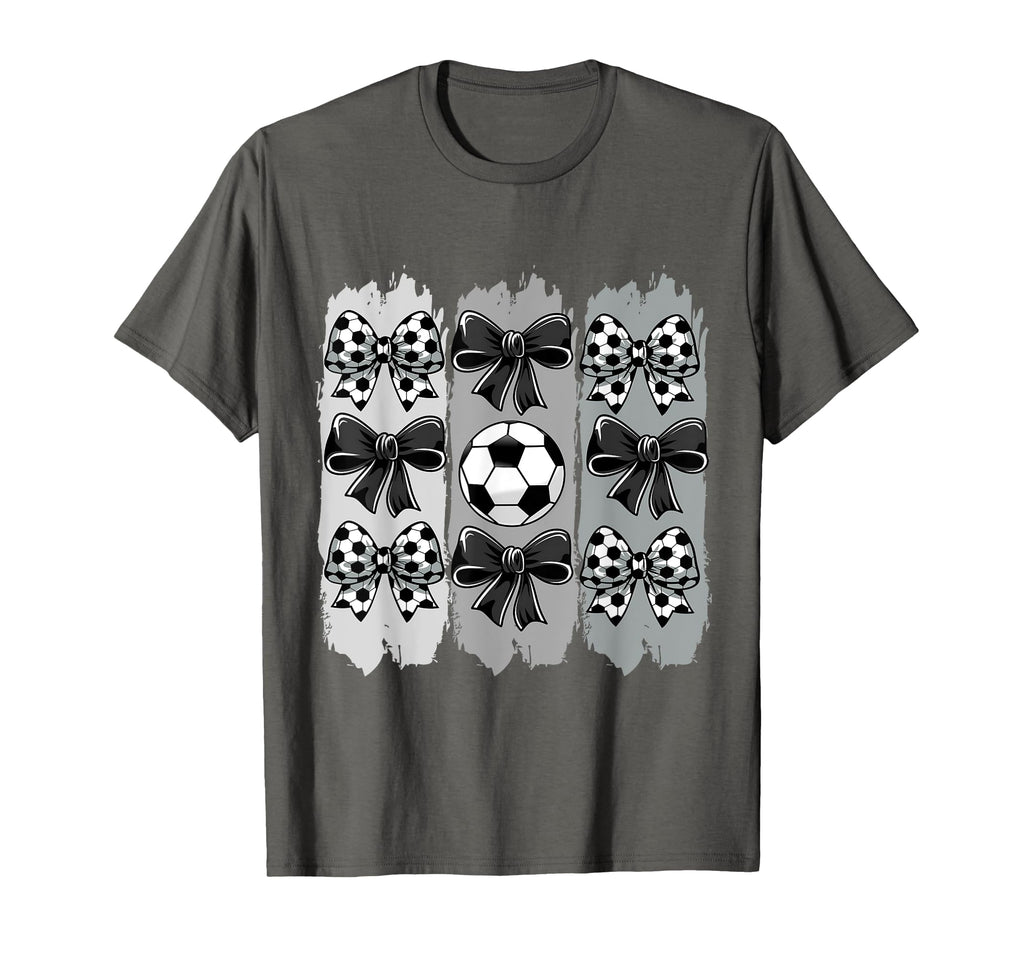 Soccer Coquette Bow Soccer Ball Soccer T-Shirt - Unique Graphic Men Women