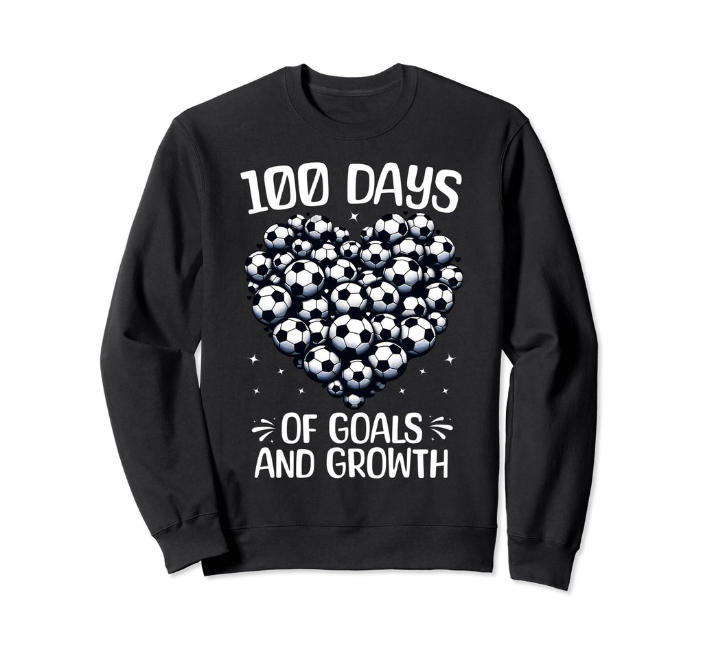 100 Days School Soccer Heart Love 100Th Sweatshirt - Graphic Print Unisex