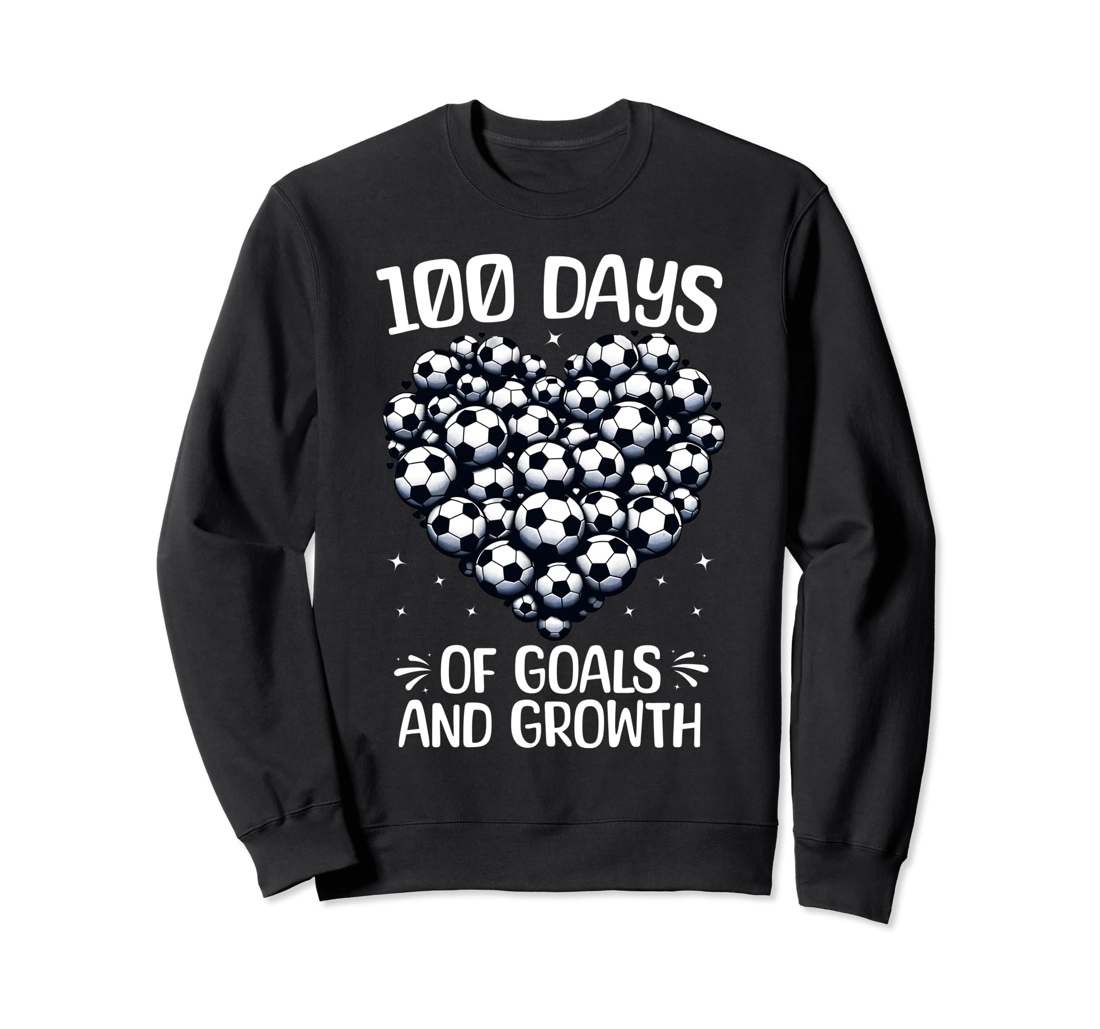 100 Days School Soccer Heart Love 100Th Sweatshirt - Graphic Print Unisex