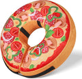 Grand Line Pizza Inflatable Collar for Dog and Cat, Soft Protective Recovery Cone After Surgery, Blow up Pet Donut Collar Cone, E-Collar Alternative Does not Block Vision (Cartoon, Large)