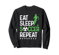 Eat Sleep Soccer Repeat Sport Player Sweatshirt - Minimalist Print Unisex