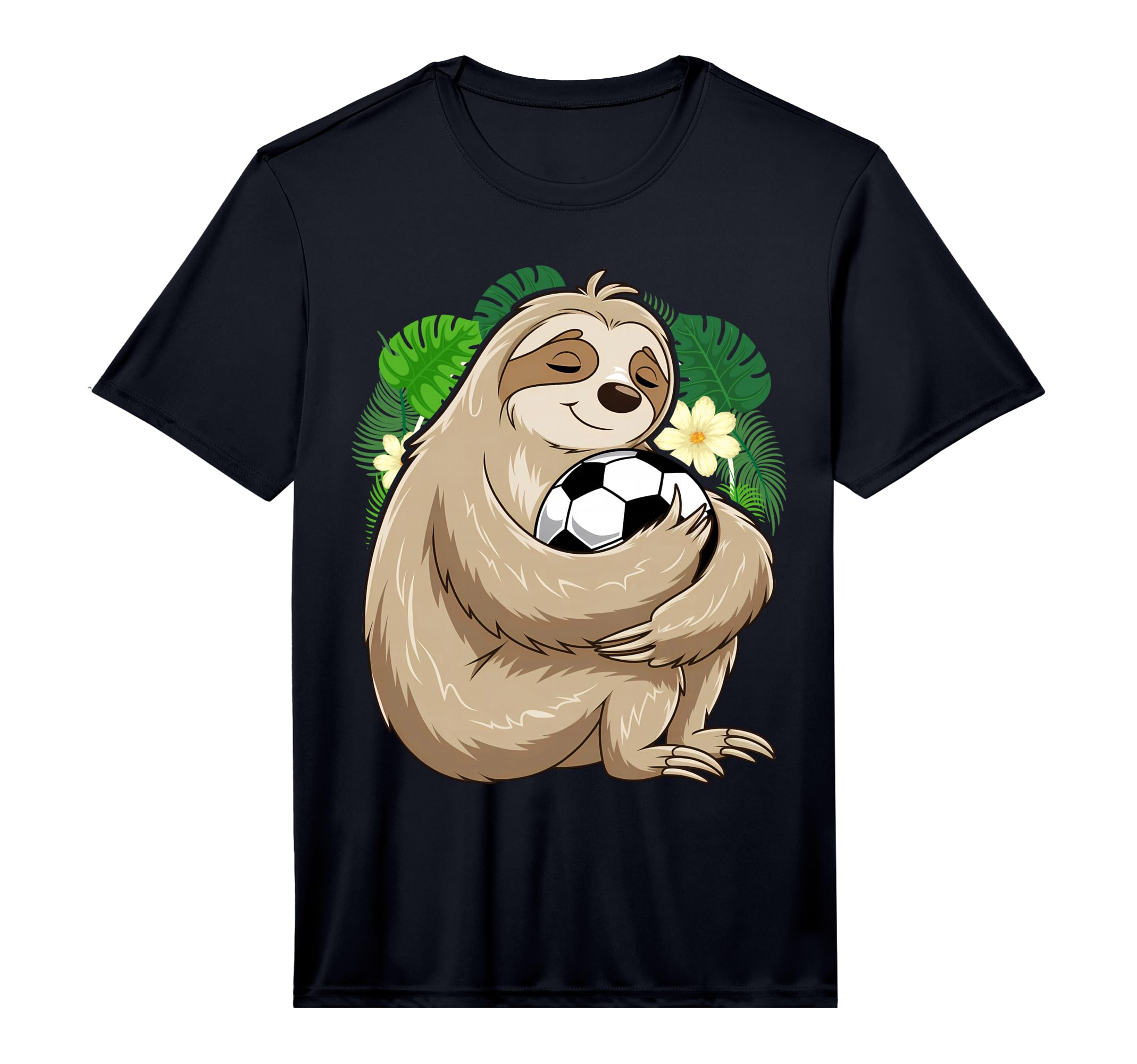 Sloth Soccer Sloth Holding Soccer Ball T-Shirt - Novelty Apparel Men Women