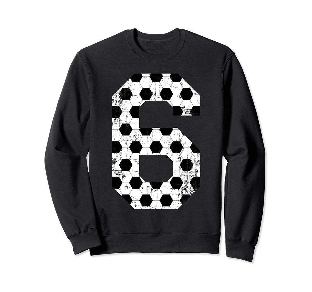 Soccer 6 Jersey Number Sweatshirt - Unique Graphic Men Women