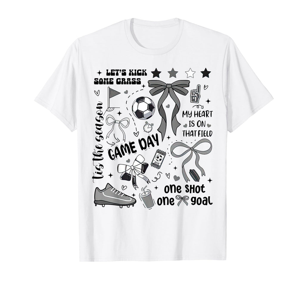 Game Day Soccer Coquette Mom One Shot T-Shirt - Streetwear Style Men Women