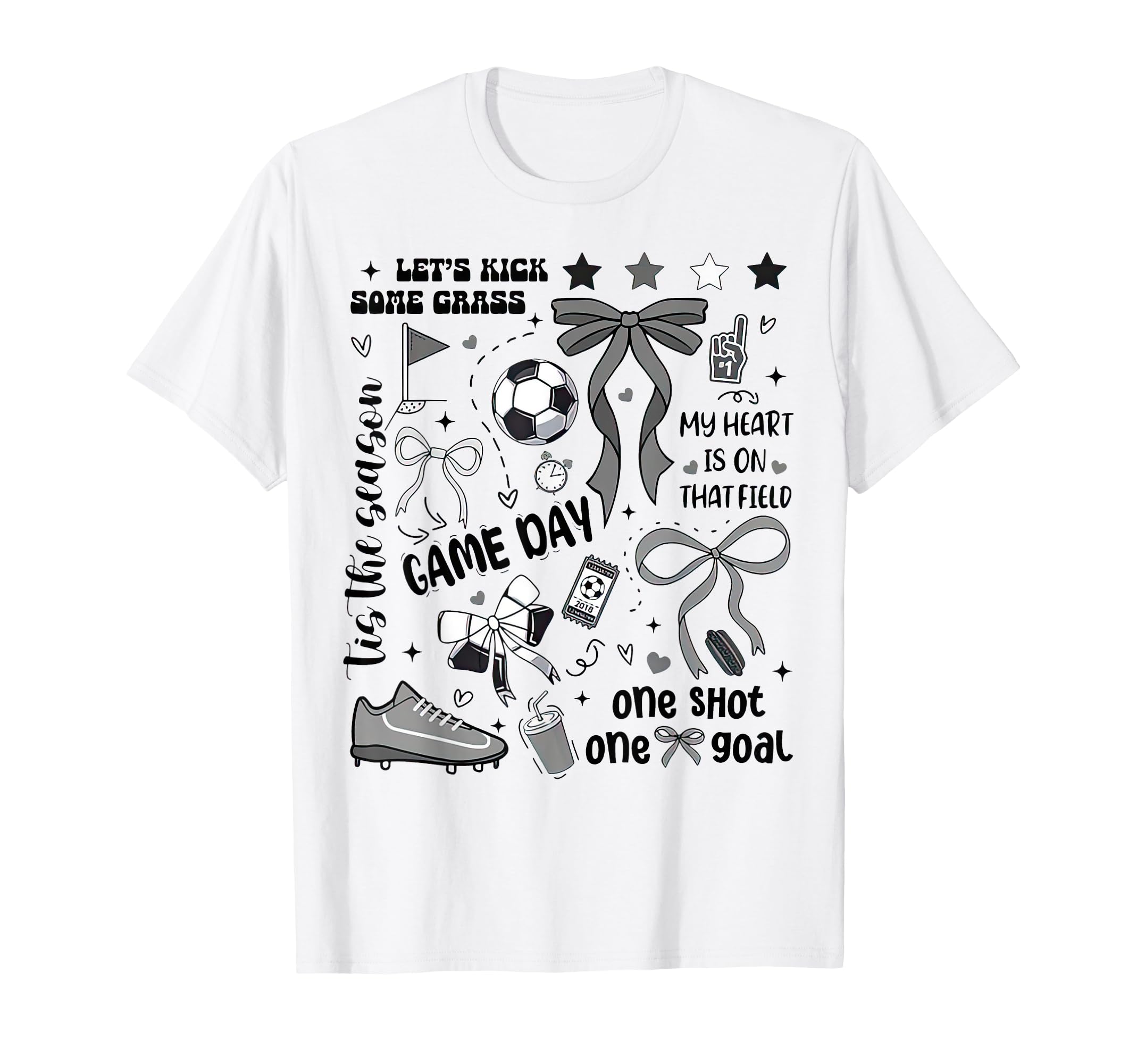 Game Day Soccer Coquette Mom One Shot T-Shirt - Streetwear Style Men Women