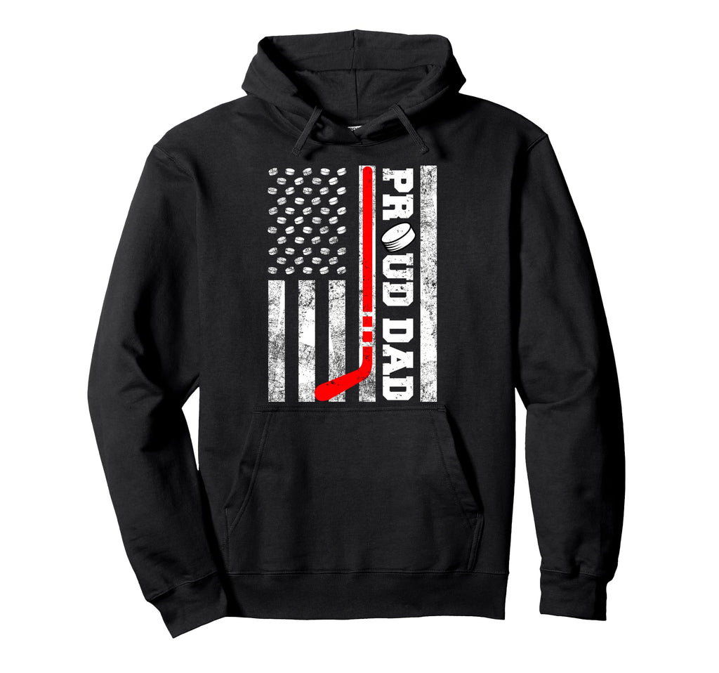 Proud Dad American Distressed Flag Funny Hoodie - Streetwear Style Unisex