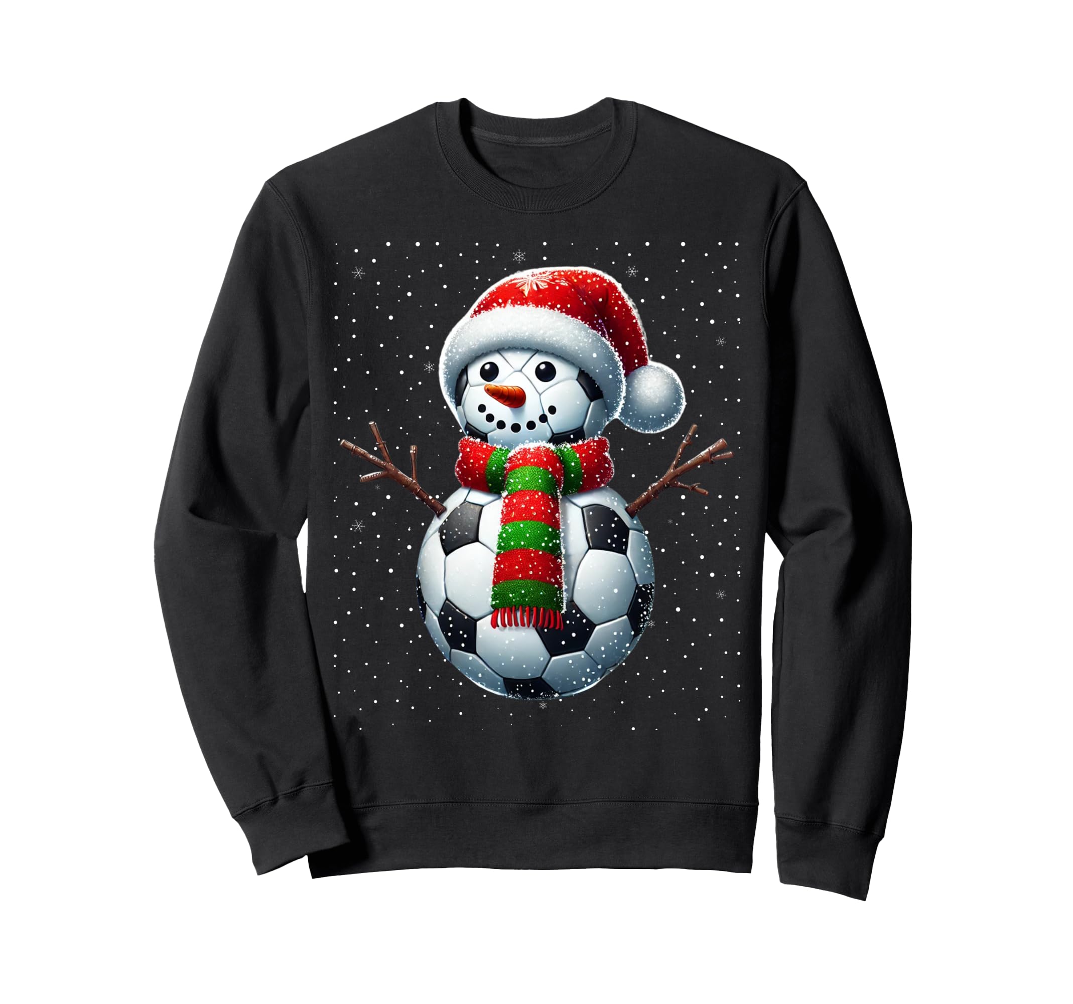 Funny Soccer Snowman Soccer Player Sweatshirt - Unique Graphic Men Women
