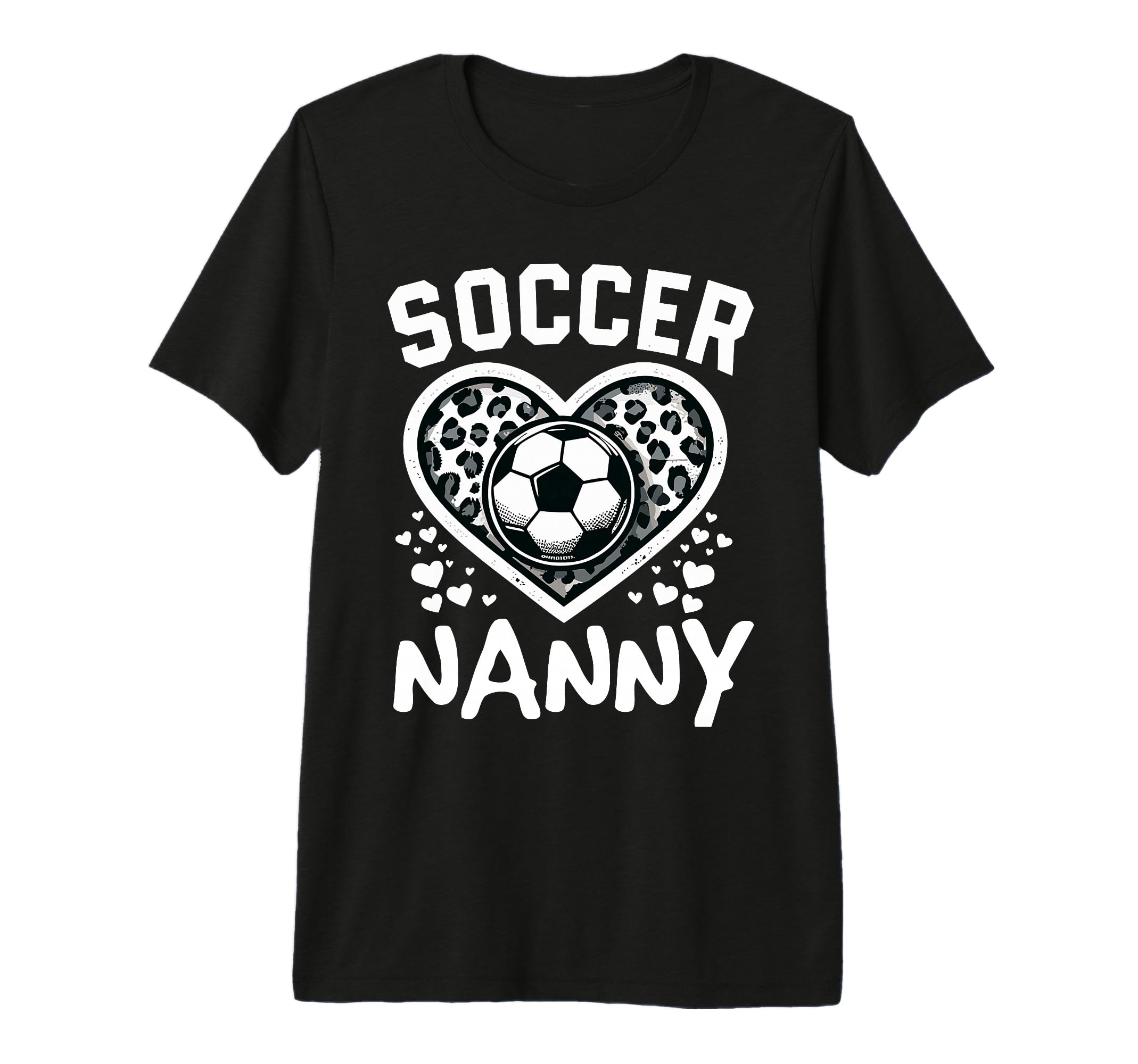 Soccer Nanny Leopard Heart Nanny Soccer T-Shirt - Graphic Print Men Women