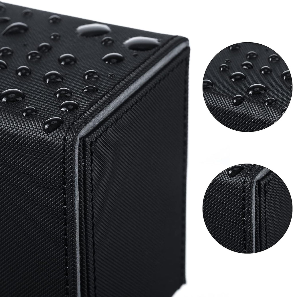 Yookeer 4 Pieces Leather Deck Card Boxes Cards Deck Game Box for Collectible Playing Card Box Compatible with MTG Commander(Black, Purple, Yellow, White,Horizontal)