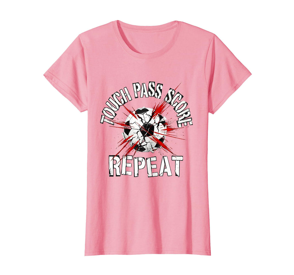 Touch Pass Score Repeat Soccer T-Shirt - Novelty Apparel Unisex