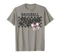 Baseball Mama Checkered Baseball Mom T-Shirt - Streetwear Style for Adults