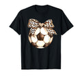 Leopard Ribbon Bow Soccer Football T-Shirt - Casual Everyday Wear Unisex